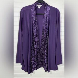 Christopher & Banks XL dressy purple overlay top.